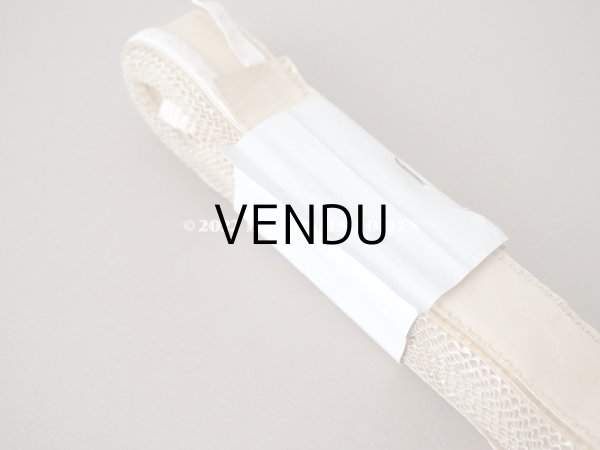 画像6: アンティーク シルク製 ベルベットリボン アイボリー 10mm幅 約6〜7m (6)