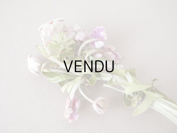 画像4: アンティーク  ベルベットの小さな布花 薄紫＆淡いピンク (4)