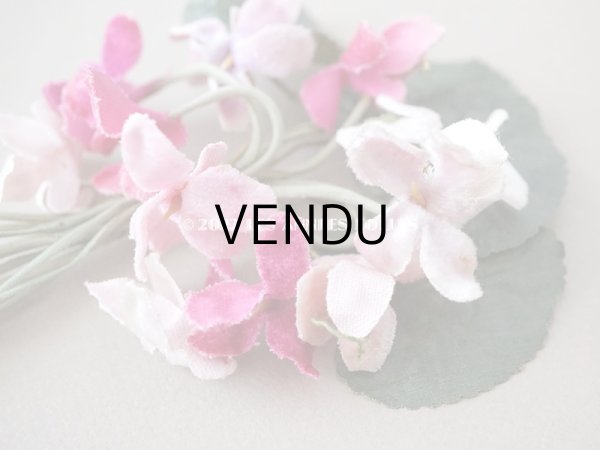 画像6: アンティーク ピンクの菫の布花  ベルベット　 (6)