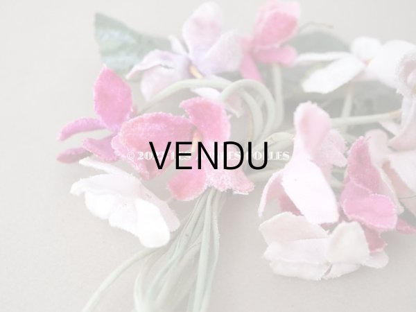 画像5: アンティーク ピンクの菫の布花  ベルベット　 (5)