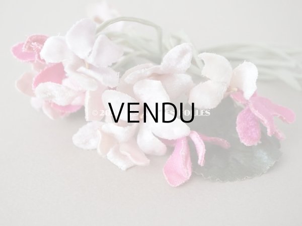 画像9: アンティーク ピンクの菫の布花  ベルベット　 (9)