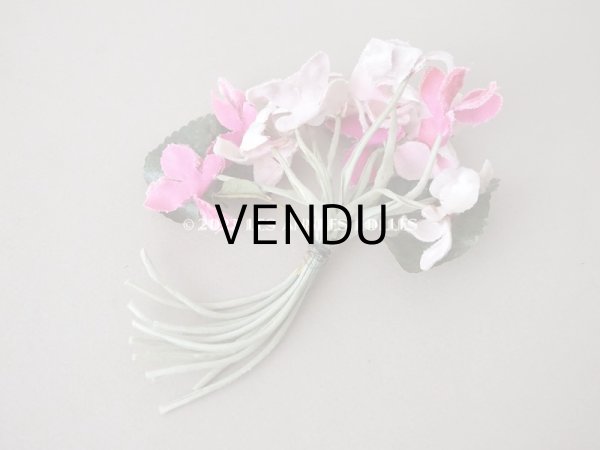 画像8: アンティーク ピンクの菫の布花  ベルベット　 (8)