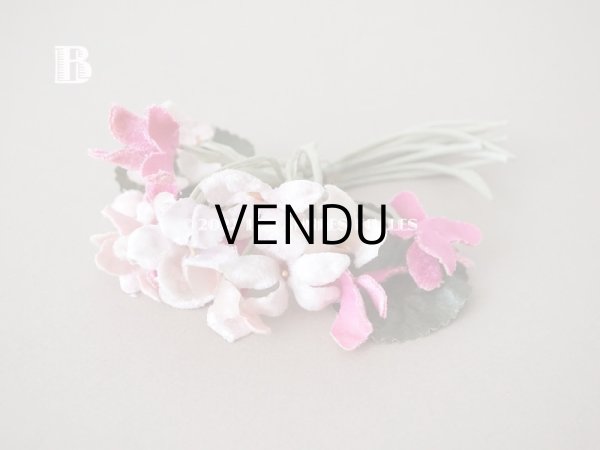 画像7: アンティーク ピンクの菫の布花  ベルベット　 (7)