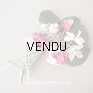画像: アンティーク ピンクの菫の布花  ベルベット　