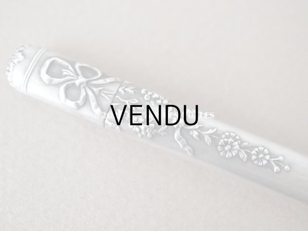 画像12: 1900年代 アンティーク シルバー製 リボン＆薔薇のガーランド ソーイングセット 裁縫道具 (12)