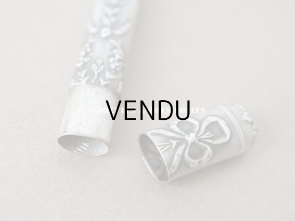 画像11: 1900年代 アンティーク シルバー製 リボン＆薔薇のガーランド ソーイングセット 裁縫道具 (11)