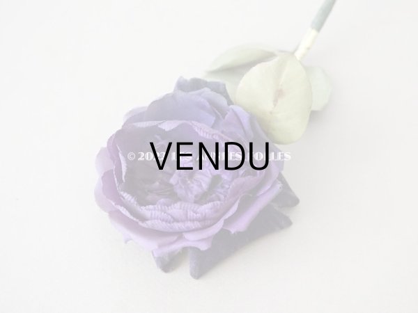 画像3: 1900年代 アンティーク　薔薇の布花 紫 (3)