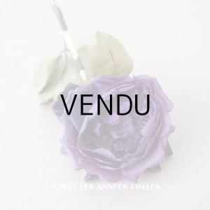 画像: 1900年代 アンティーク　薔薇の布花 紫