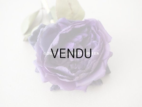 画像4: 1900年代 アンティーク　薔薇の布花 紫 (4)