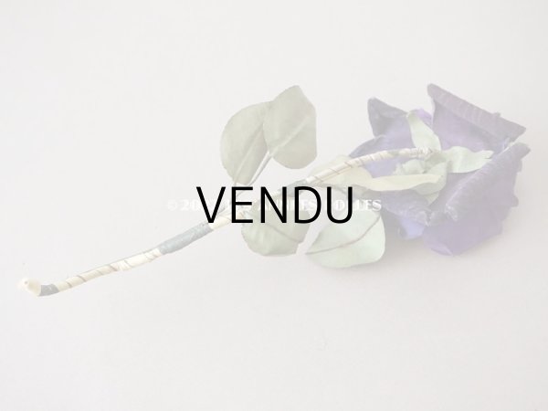画像5: 1900年代 アンティーク　薔薇の布花 紫 (5)