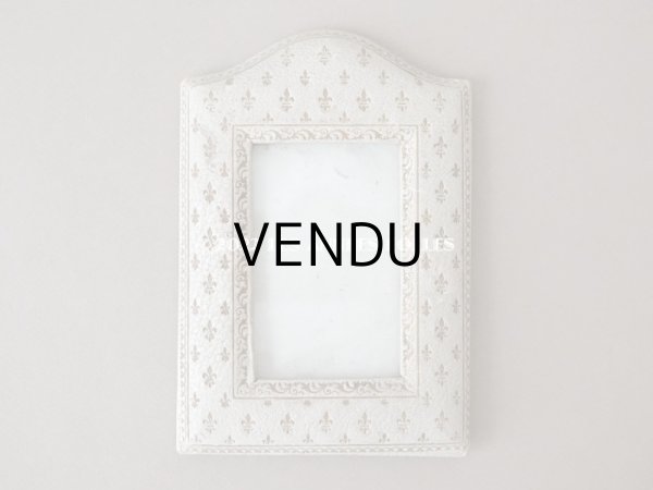 画像5: アンティーク 本革製 フォトフレーム  百合の紋章 (5)