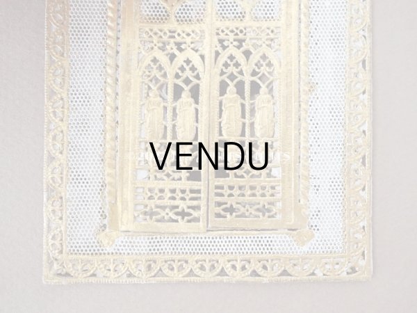 画像7: 19世紀末 アンティーク  初聖体の立体カニヴェ  ポップアップ クロモ 扉付き (7)