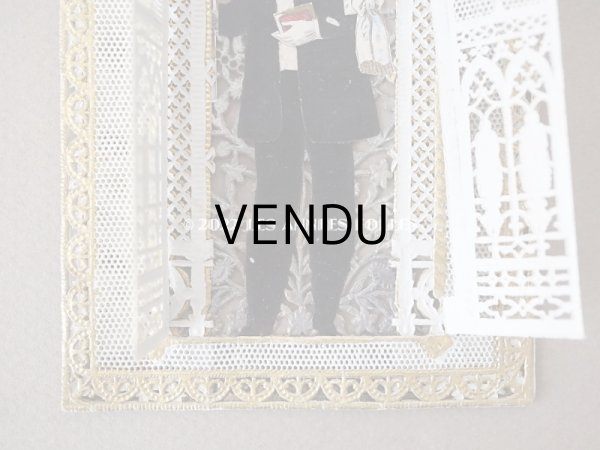 画像5: 19世紀末 アンティーク  初聖体の立体カニヴェ  ポップアップ クロモ 扉付き (5)