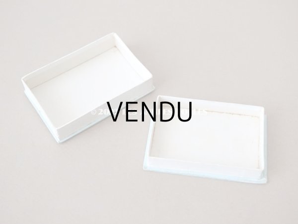 画像5: アンティーク 薔薇と鳥の小さな紙箱　パウダーブルーの縁取り  (5)