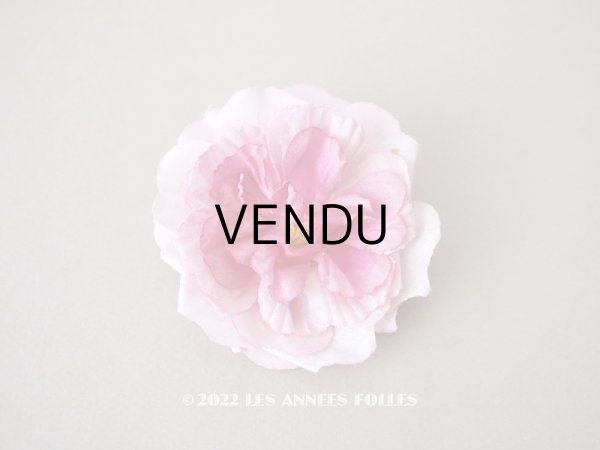 画像1: アンティーク　ピンクの薔薇の布花  (1)