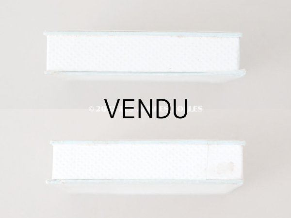 画像6: アンティーク 薔薇と鳥の小さな紙箱　パウダーブルーの縁取り  (6)