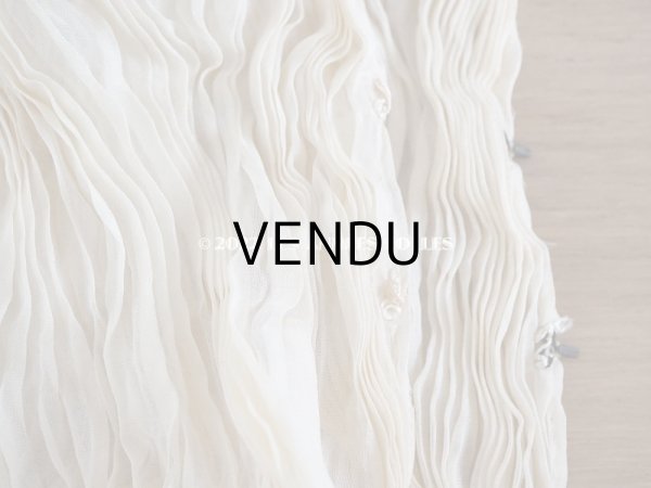 画像5: 1900年頃　アンティーク ウエディングドレスのスカート　シルクシフォンのプリーツ (5)