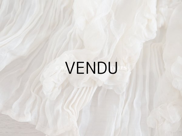 画像17: 1900年頃　アンティーク ウエディングドレスのスカート　シルクシフォンのプリーツ (17)