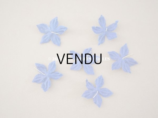 画像4: アンティーク 布花材料  ベルベットの花びらのセット 6ピース ナイトブルー (4)