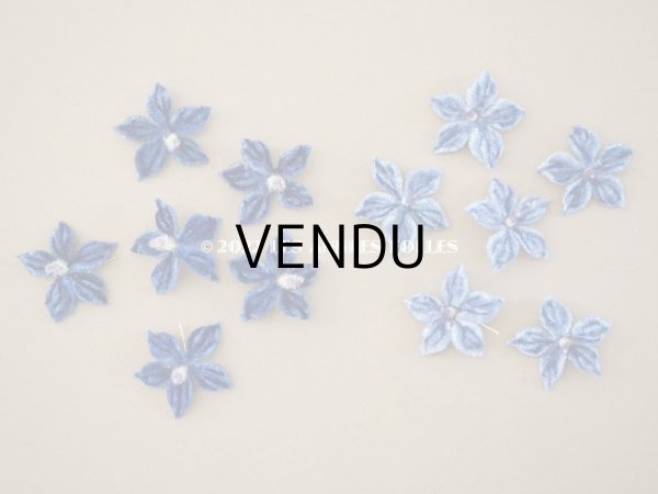 画像6: アンティーク 布花材料  ベルベットの花びらのセット 6ピース ナイトブルー (6)