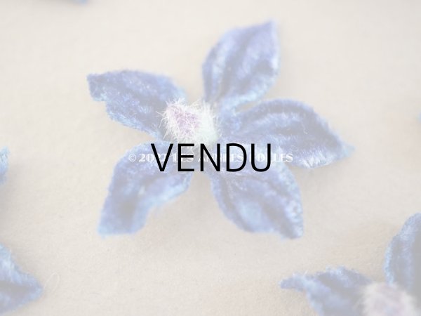 画像3: アンティーク 布花材料  ベルベットの花びらのセット 6ピース ナイトブルー (3)