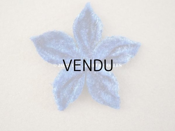 画像5: アンティーク 布花材料  ベルベットの花びらのセット 6ピース ナイトブルー (5)