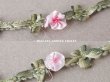 画像3: アンティーク シルク製 小さな薔薇のロココトリム ピンク　79cm (3)