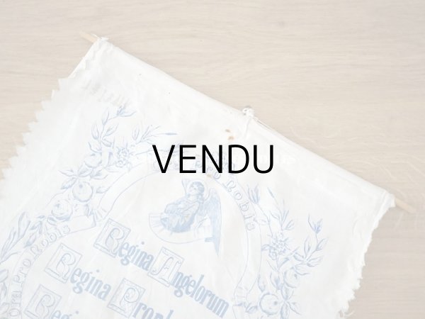 画像3:  アンティーク 教会の旗 天使 (3)