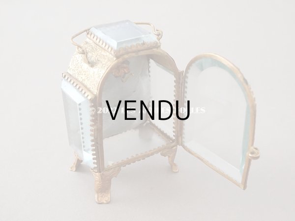 画像11: アンティーク 懐中時計 & ジュエリーボックス パウダーブルーのシルク製クッション (11)