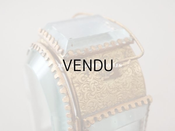 画像7: アンティーク 懐中時計 & ジュエリーボックス パウダーブルーのシルク製クッション (7)