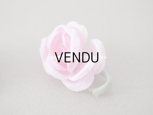 画像5: アンティーク  小さな薔薇の布花 2ピースのセット　ピンク (5)
