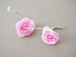 画像6: アンティーク  小さな薔薇の布花 2ピースのセット　ピンク (6)