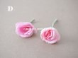 画像9: アンティーク  小さな薔薇の布花 2ピースのセット　ピンク (9)