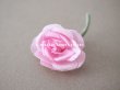 画像7: アンティーク  小さな薔薇の布花 2ピースのセット　ピンク (7)