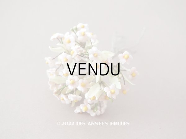 画像1: アンティーク ベルベットの布花　 淡いピンク色の勿忘草 (1)