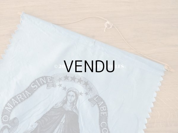 画像3:  アンティーク 教会の旗 聖母マリア (3)