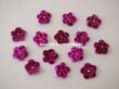 画像2: ＊蚤の市＊アンティーク 布花材料  2重の花びら 7ピースのセット ベルベット  ボルドー 20mm (2)