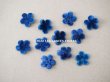 画像2: ＊蚤の市＊アンティーク 布花材料  ベルベットの花びらのセット 11ピースのセット 青 17mm (2)