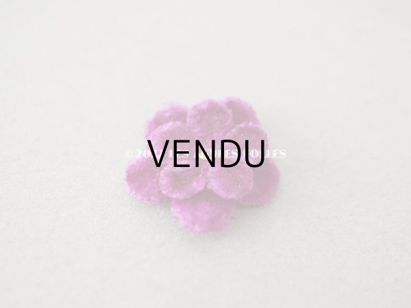 画像4: ＊蚤の市＊アンティーク 布花材料  2重の花びら 7ピースのセット ベルベット  ボルドー 20mm (4)