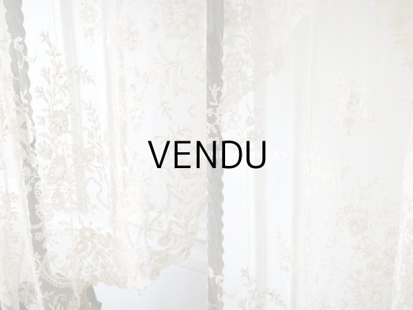 画像3: アンティーク  ウェディングヴェール  花のブーケのモチーフ 約276×174cm アプリカシオン・アングルテール (ボビンレース)　 (3)