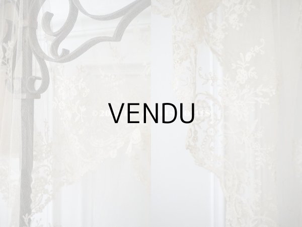 画像4: アンティーク  ウェディングヴェール  花のブーケのモチーフ 約276×174cm アプリカシオン・アングルテール (ボビンレース)　 (4)