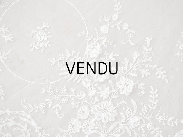 画像6: アンティーク  ウェディングヴェール  花のブーケのモチーフ 約276×174cm アプリカシオン・アングルテール (ボビンレース)　 (6)