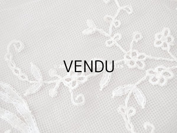 画像17: アンティーク  ウェディングヴェール  花のブーケのモチーフ 約276×174cm アプリカシオン・アングルテール (ボビンレース)　 (17)