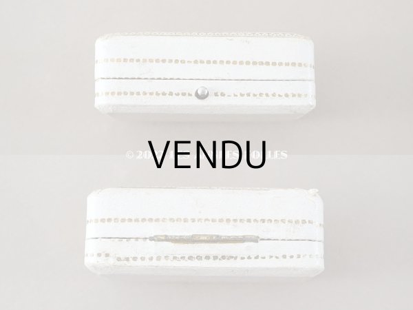 画像7: アンティーク ブローチ用 ジュエリーボックス　金彩入り オフホワイト (7)