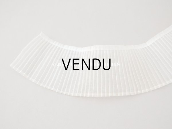 画像6: アンティーク 幅広 プリーツリボン コットンオーガンジー  155cm  幅8cm オフホワイト (6)
