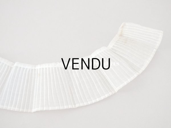 画像7: アンティーク 幅広 プリーツリボン コットンオーガンジー  155cm  幅8cm オフホワイト (7)