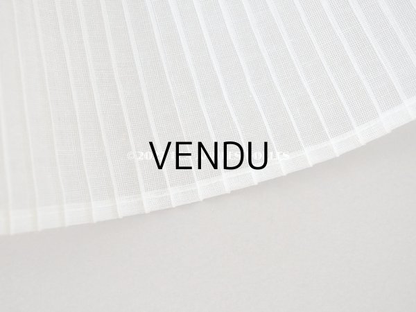 画像3: アンティーク 幅広 プリーツリボン コットンオーガンジー  155cm  幅8cm オフホワイト (3)