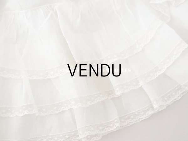 画像4: 1900年代 アンティーク  ドレスの裾  4段のフリル ギャザー入り＆ヴァランシエンヌレース 3.3m (4)