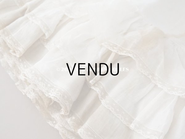 画像11: 1900年代 アンティーク  ドレスの裾  4段のフリル ギャザー入り＆ヴァランシエンヌレース 3.3m (11)