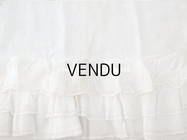画像7: 1900年代 アンティーク  ドレスの裾  4段のフリル ギャザー入り＆ヴァランシエンヌレース 3.3m (7)